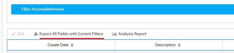 Export All Fields with Current Filters